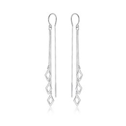 Design Geometric Rhombus Dangle Earrings for Women Temperament Tassel Long Ear Line Earring Fashion Silver Colour Jewellery Gift