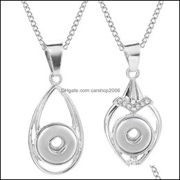 Pendant Necklaces Sier Colour 18Mm Snap Button Necklace Romantic Fashion Snaps Jewellery Nice Gift Drop Delivery 2021 Pendants Carshop200 Dhhkb