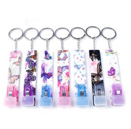 Credit Card Grabber Keychains For Long Nails Acrylic Debit Bank Cards Puller Key chain Keyrings Girls Women Cute Plastic Atm Card Clip