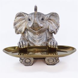 Decorative Objects Figurines GETCRAFTS Home Decor Statue Living Room Decoration Figurine Resin Elephant Sculpture Gift for Interior 220827