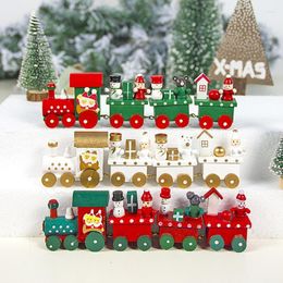 Christmas Decorations Wooden Train Model Vehicle Decoration Home Accessories