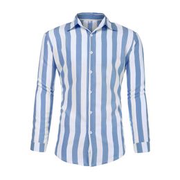 Mens Casual Long Sleeve Button Down Shirts Cotton Stylish Striped Loose Fit Shirt for Men XL 2XL 3XL 4XL