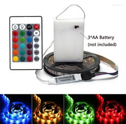 Strips Waterproof Battery Powered LED Strip Lights RGB 1M 2M 3M 4M 5V 6V Tape Ribbon TV Backlight Background Lighting