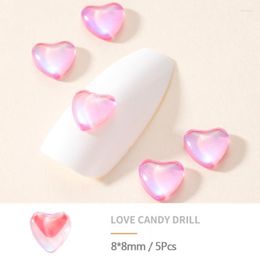 lovely nails NZ - Nail Art Decorations 10Pcs 3D Gems Lovely Peach Hearts Rhinstones Candy Color Jewelry Acrylic For Tips Manicure Accessories