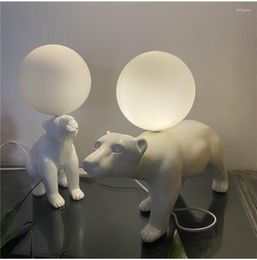 Table Lamps Polar Bear Desk Lamp Living Room Home Decoration Bedroom Bedside Dormitory Study Led Desktop Reading G9
