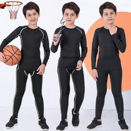 Racing Jackets 2pc Kids Tracksuit Sportswear Fitness Compression Sports Suit Clothes Running Jogging Sport Wear Exercise Workout Tights