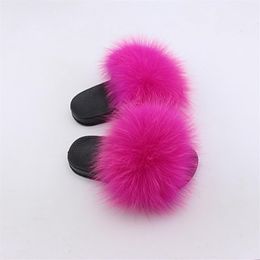 fox shoes girls UK - 2019 Rass ple Whole Kids Real Fox Slippers Cute Raccoon Slides Fluffy Slippers Toddler Baby Girls Shoes Summer Flip Flops 1pairs 2pcs340k
