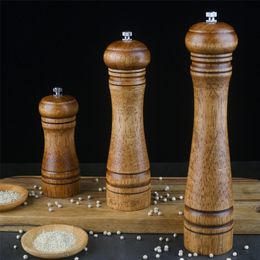 Mills Salt and Pepper Mill Wood Pepper Shakers with Strong Adjustable Ceramic Grinder with spare Ceramic Rotor - kitchen accessories 220827