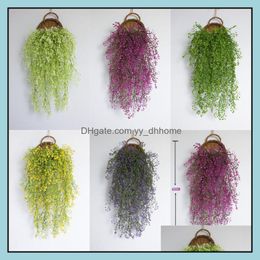 Other Home Decor Artificial Flower Leaves Fake Ivy Hanging Green Plant Rattan For Party Wedding Wisteria Decorative Living Room Ornam Dhi8X