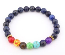 Fashion Strands Natural Stone 8mm swe4h adjusted Charm multicolor rainbow nature black stone volcanic lava Bracelet