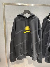 xinxinbuy Men designer Hoodies DESTROYED Letter Paris Latch Paris cotton Pullover women yellow green black XS-2XL