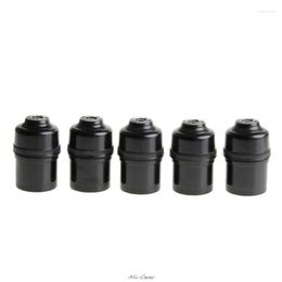 Lamp Holders 5pcs Black E27 Light Bulb Holder Base Pendant Screw Cap Socket 250V 4A