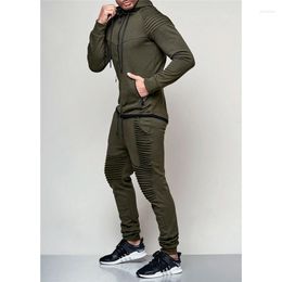 Men's Jackets Men And Trousers Sets Zipper Pullovers Army Green Outerwear Mens Black Grey Hooded Coats Military Jacket