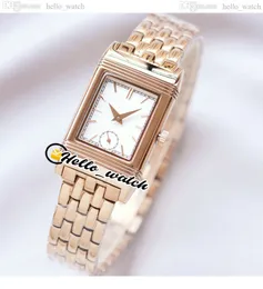 New 180 Degree Reverso Swiss Quartz Womens Watch Q2568101 Blue Dial Stick Markers Rose Gold Bracelet Lday Watches High Quality 23mm HWJL HelloWatch E201D5