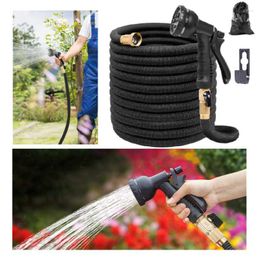 Lance 25ft-100ft Household High Pressure Washing Water Gun Hose Magic Plastic Hoses Pipe With Spray Watering