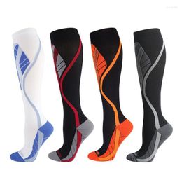 Sports Socks Men Women Compression Fit For Black Anti Fatigue Pain Relief Knee High Stockings 2 Pairs