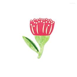 Brooches APSVO Cute Acrylic Red Flower For Women Beauty Office Decoration Wedding Brooch Pin Animal Badge Jewellery Bijoux Gift