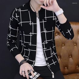 Men's Sweaters Men Sweater Cardigan Zipper 2022 Autumn And Winter Korean Style Male Slim Trend Knitted Outerwear Teenager Boy M55