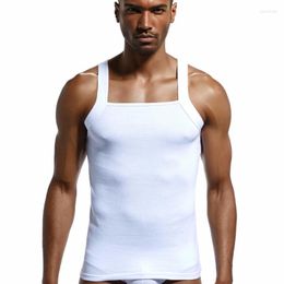 Men's Tank Tops Men's Fashion Vest Cotton Tight Top Home Sleep Casual Solid Boy Sexy Asian Size Sleeveless Garment Body Building