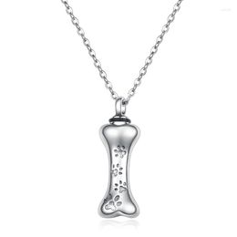 Pendant Necklaces 1PC Pet Loss Dog Bone Cremation Urn Necklace Ashed