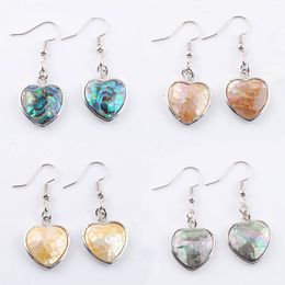 New Zealand Natural Dangle Hook Pendant Earrings Abalone Shell Pearl Heart Shaped Beads Drop Earring Women's Simple Jewellery BR328