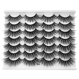 Soft Light Thick Curly False Eyelashes 14 Pairs Set Messy Crisscross Handmade Reusable Multilayer Full Strip Fake Lashes Extensions Makeup Easy to Wear DHL