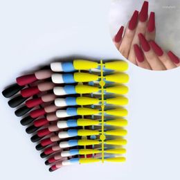 False Nails 24pcs Pure Color Matte Super Long Coffin Ballerina Wearable Fake Nail Full Cover Tips DIY Women Beauty Tool