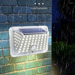 Portable Lanterns 100 LED Solar Powered Motion Sensor Wall Light Upgrade Intelligent All Around Modern Outdoor Body Induction Lamp For Court