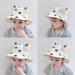 Berets Summer Sun Hats Childres Breathable Mesh Boys Girls Bucket Hat Infant Toddler Beach Sunshade Cute Cap