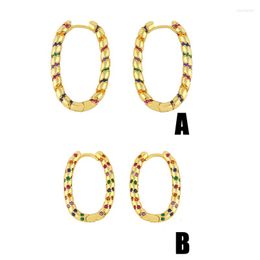 Hoop Earrings Jewelry Elegant Earring Colorful Twist Crystal Dangle For Women Female Round Accossoires