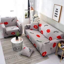 Chair Covers Lychee Eyelash Lips Sofa Cover All-inclusive Elastic Couch Universal Sectional Slipcover 1/2/3/4 Seater