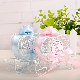 Gift Wrap Red Pink Purple Blue Fashion Tag Tin Iron Carriage Wedding Favour Boxes Chocolate Favor Box