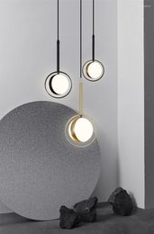 Pendant Lamps Nordic Style Simple Single Head Small Lamp Home Dining Room Hanging Bedroom Bedside Golden Luxury Bar Light