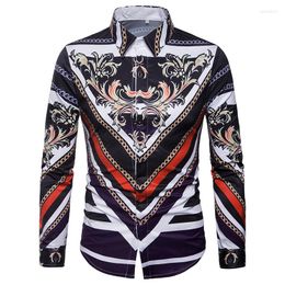 Men's Casual Shirts 2022 Fashion Men Mens Luxury Long Sleeve Printed Stylish Button Down Shirt Clothing High-quality