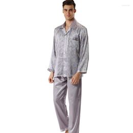 night suits Canada - Men's Sleepwear Satin Pajamas Men Classic Pajama Set Men's Night Suit Soft Comfortable Home Lounge Wear Drop