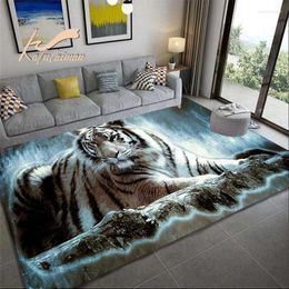 Carpets Lion Tiger Carpet Large Rug For Living Room Animal Bathmat Leopard Area DoorMat Soft Step Mat Rectangle Drop