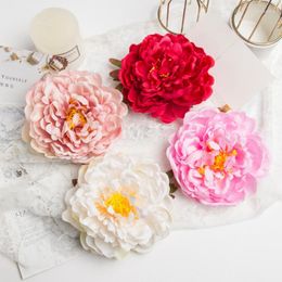 Decorative Flowers 2PC 15CM Silk Peony Head Wedding Decoration Home Bridal Accessories Clearance Christmas Wreath Artificial For Scrapbook