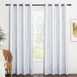 Curtain 1pc Striped Print Blackout Curtains For Bedroom Natural Window Treatment Drapes Kids Living Room Dining