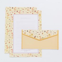 Gift Wrap Beautiful Floral Envelope Letter Paper Set Cartoon Valentine's Day Love Invitation Envelopes A5 Writing