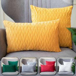 Pillow Soft Velvet Covers Striped Style Decorative Throw Cover Cases Pillowcases For Home Sofa Car Seat Chair 45x45cm