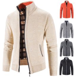 Men's Sweaters Fashion Men Autumn Winter Cardigans Solid Outwear Sweatercoat 3XL Jackets Stand-up Long Sleeve Zipper Coats