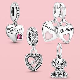 925 Silver fit Pandora Charm Bracelet bead Series Family Heartbeats Love Forever charmes ciondoli DIY Fine Beads Jewelry