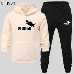fall outfits women Canada - Men's Tracksuits Tracksuit Men And Women Fall Winter Loose Fleece Hooded Sweatshirt Pants Casual Two-Piece Sportswear Brand Clothing
