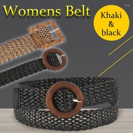 Belts Women Vintage Hollow Woven Belt Decoration Ethnic Style Round Buckle Wild Dress Accessories Waistband