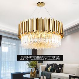 Pendant Lamps Modern Luxury Living Room Gold Metal Led Lights Round Luminarias Adjustable Hanging Lamp Lamparas Fixture
