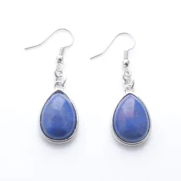 Women Dangle & Chandelier Earrings Natural Lapis Lazuli Gem Stone Teardrop Bead Reiki Healing Earrings Bohemian Jewellery R3171