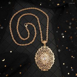 Jewellery Sets Moroccan Style Pendant Oval Rhinestone Necklace For Women Caftan Charm Bijoux National Wedding