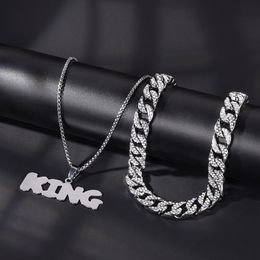 Pendant Necklaces Pendants graduated tennis Jewellery Fashion Zircon Cross Necklace Hip Hop Gold Chain For Men Women Drop Delivery KING