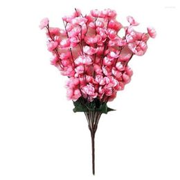 Decorative Flowers Artificial Peach Blossom Home Decoration Silk Flower Bouquet Garden Spring Decorate Wedding Party Fake