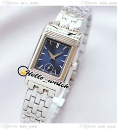 New 180 Degree Reverso Swiss Quartz Womens Watch Q2568101 Blue Dial Stick Markers Stainless Steel Lday Watches High Quality 23mm HWJL HelloWatch E201c5